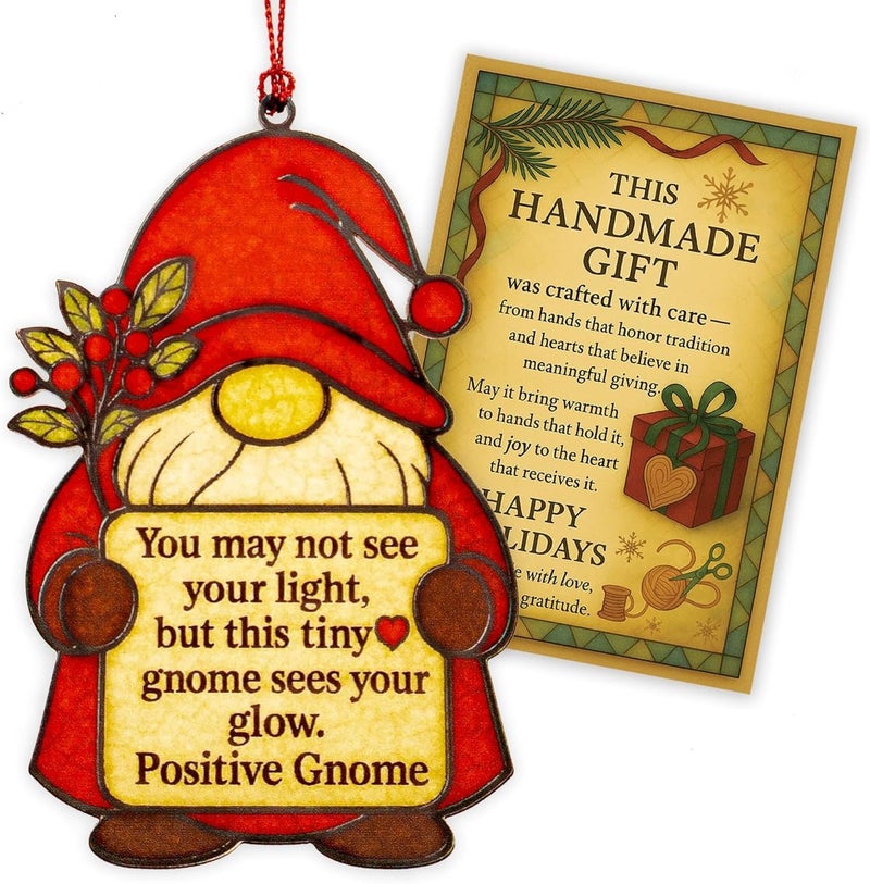 NELXI Christmas Ornaments 2025, Gnome Ornament, Christmas Gnome Gifts – Positive Holiday Decoration with Inspirational Quote, Cute Keepsake for Friends and Family, Festive Tiny Character Gift Idea - Image 5